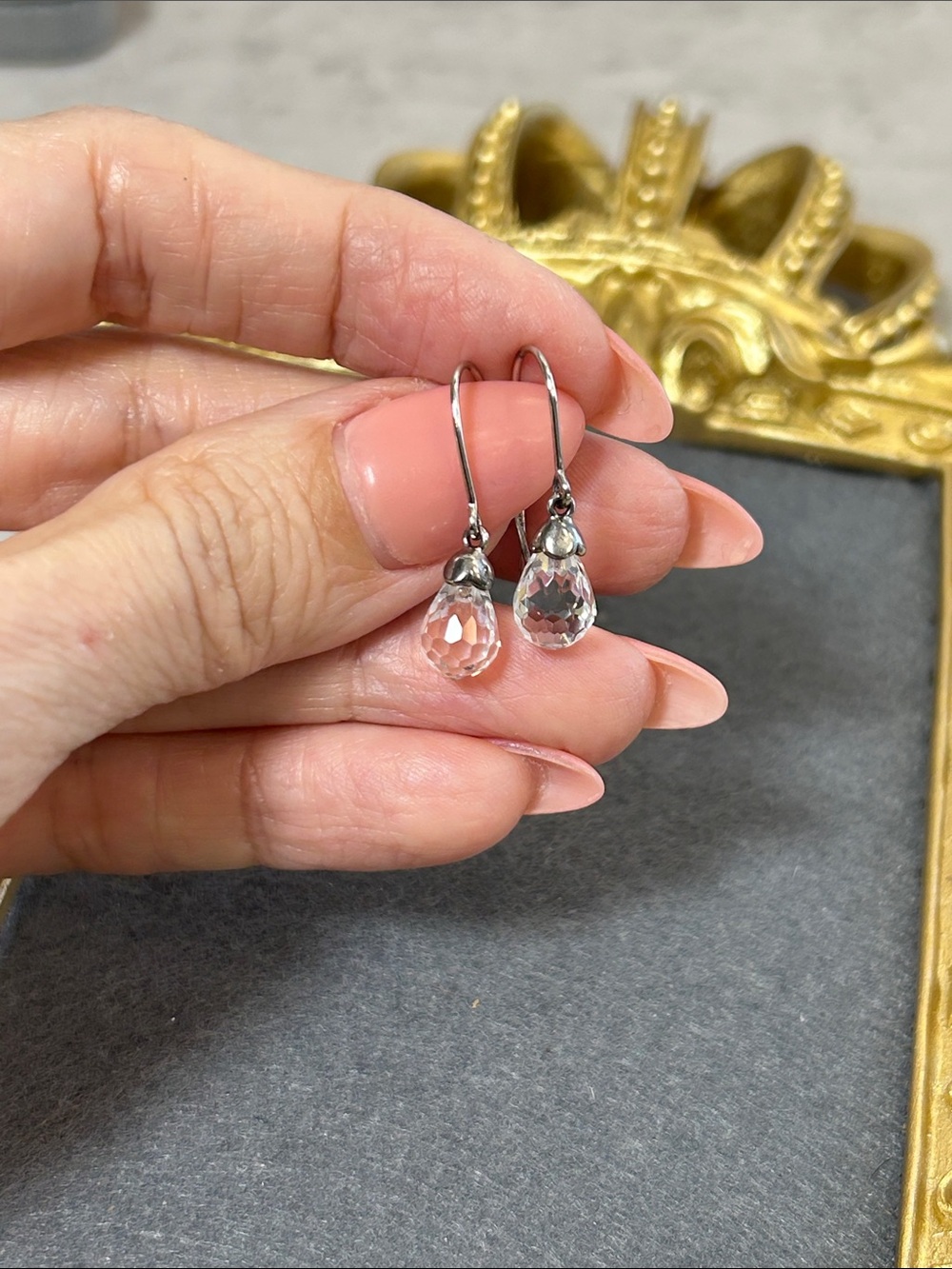 925 Sterling Silver Clear Swarovski Teardrop Dangle Earrings by Ross Simons